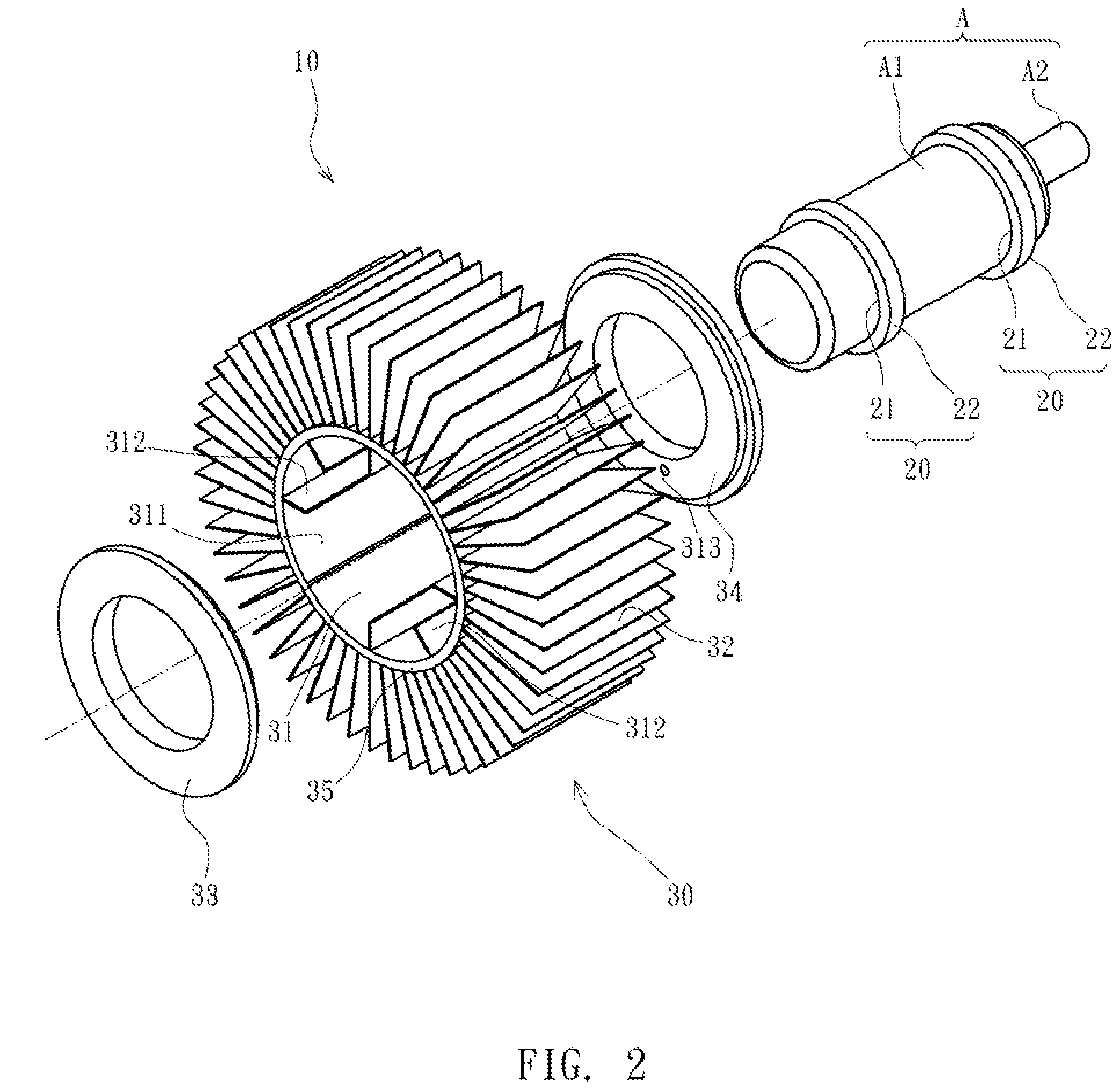 Heat dissipating device of an electromotor
