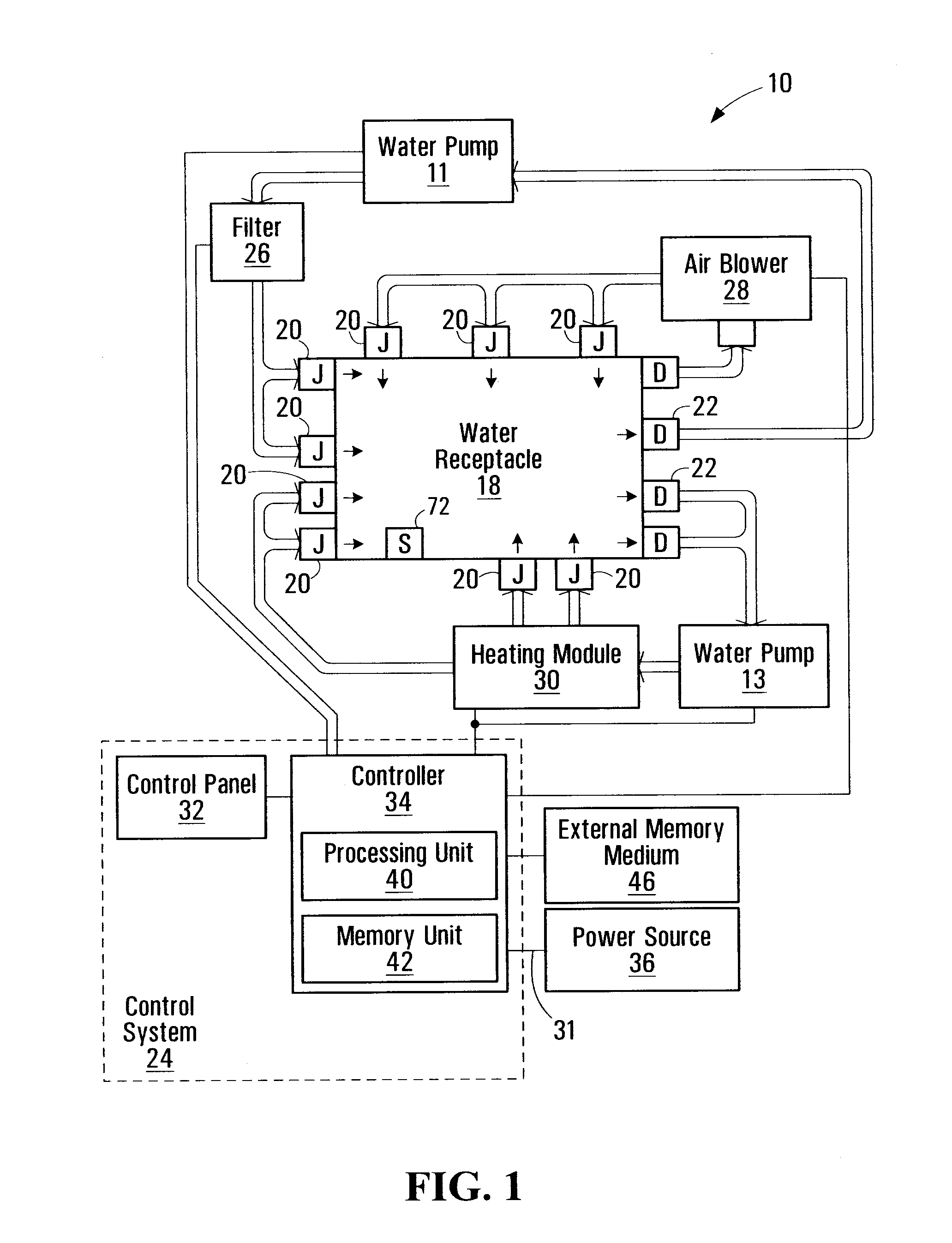 Method, device and system for use in configuring a bathing unit controller