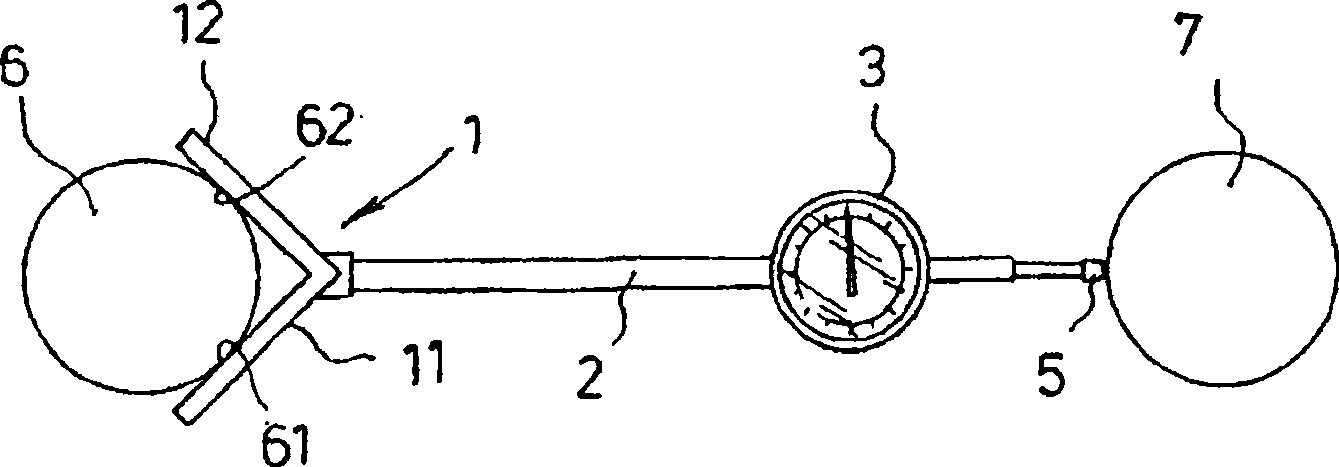 Caliper for measuring distance between roller and object and distance measuring method