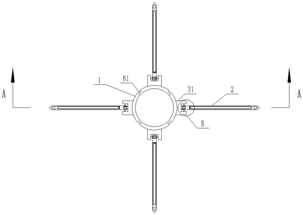 Building template connecting frame for civil engineering