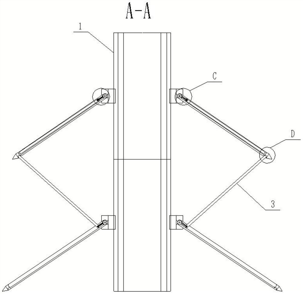 Building template connecting frame for civil engineering