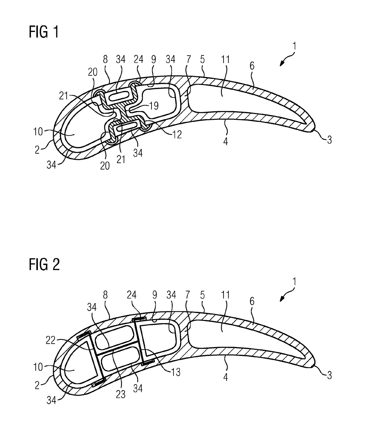 Hollow blade body, insertion rib, and hollow blade
