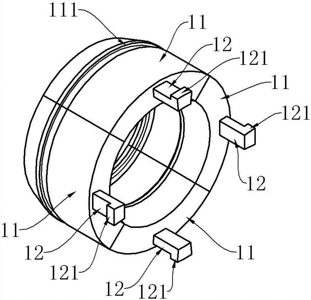 Cable clamp structure for radio frequency coaxial cable connector