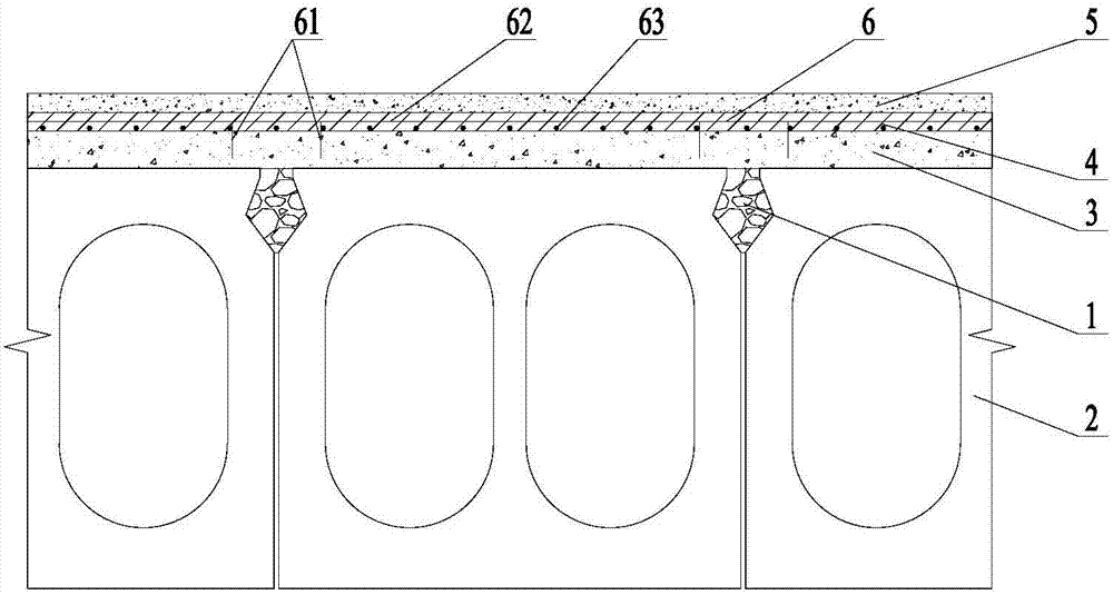 Ultra-high-performance concrete reinforced hollow slab bridge structure and reinforcement method thereof