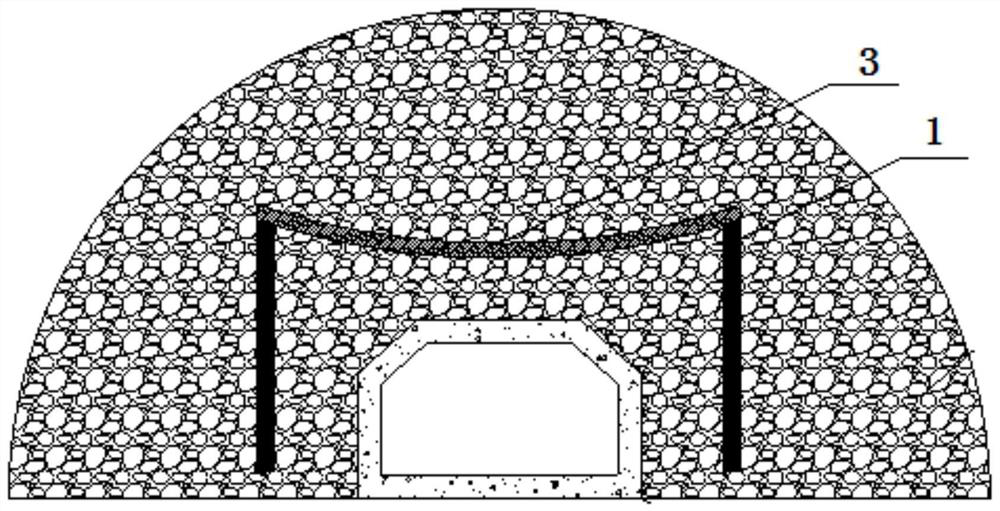 Anti-rockfall and shading shed structure for inter-tunnel bridge