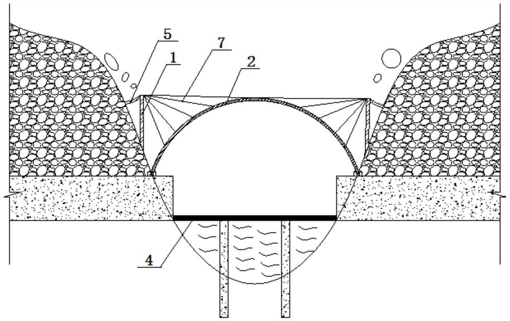 Anti-rockfall and shading shed structure for inter-tunnel bridge