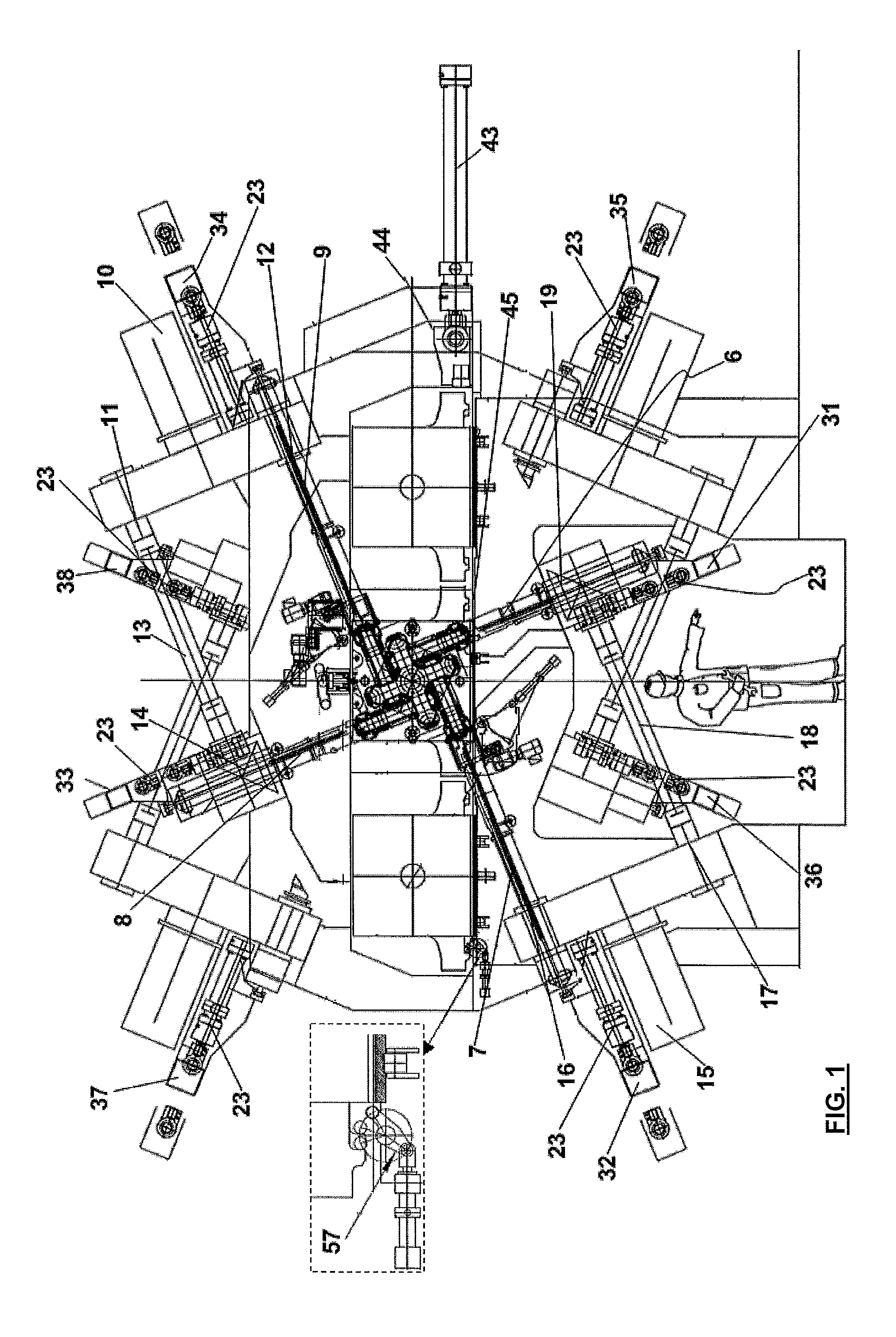 Multi-stand rolling mill of the longitudinal elongator kind for rod-shaped bodies, comprising four-rolls stands, and method for substituting the stands