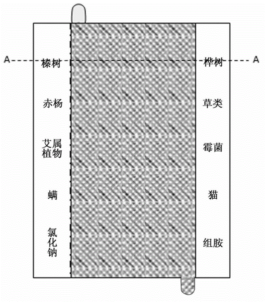 A device for allergy testing and its preparation method and application