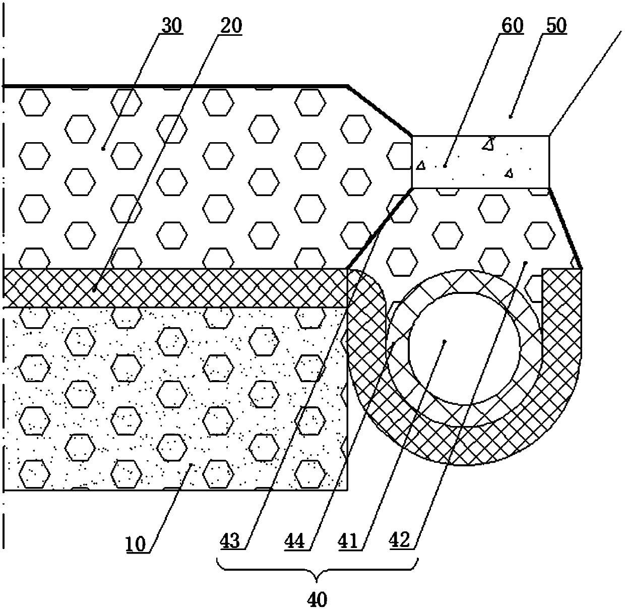 Anti-freeze thawing stable roadbed structure and construction process in seasonal frozen region