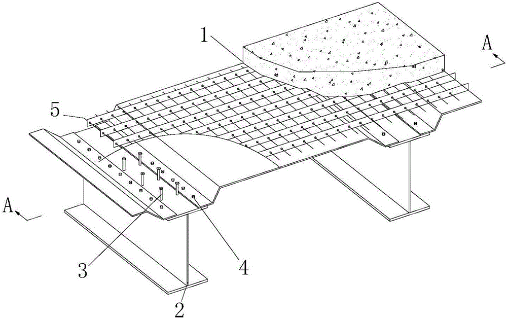 Assembly type steel plate combined beam bridge based on reinforced concrete combined bridge deck slab and construction method of assembly type steel plate combined beam bridge