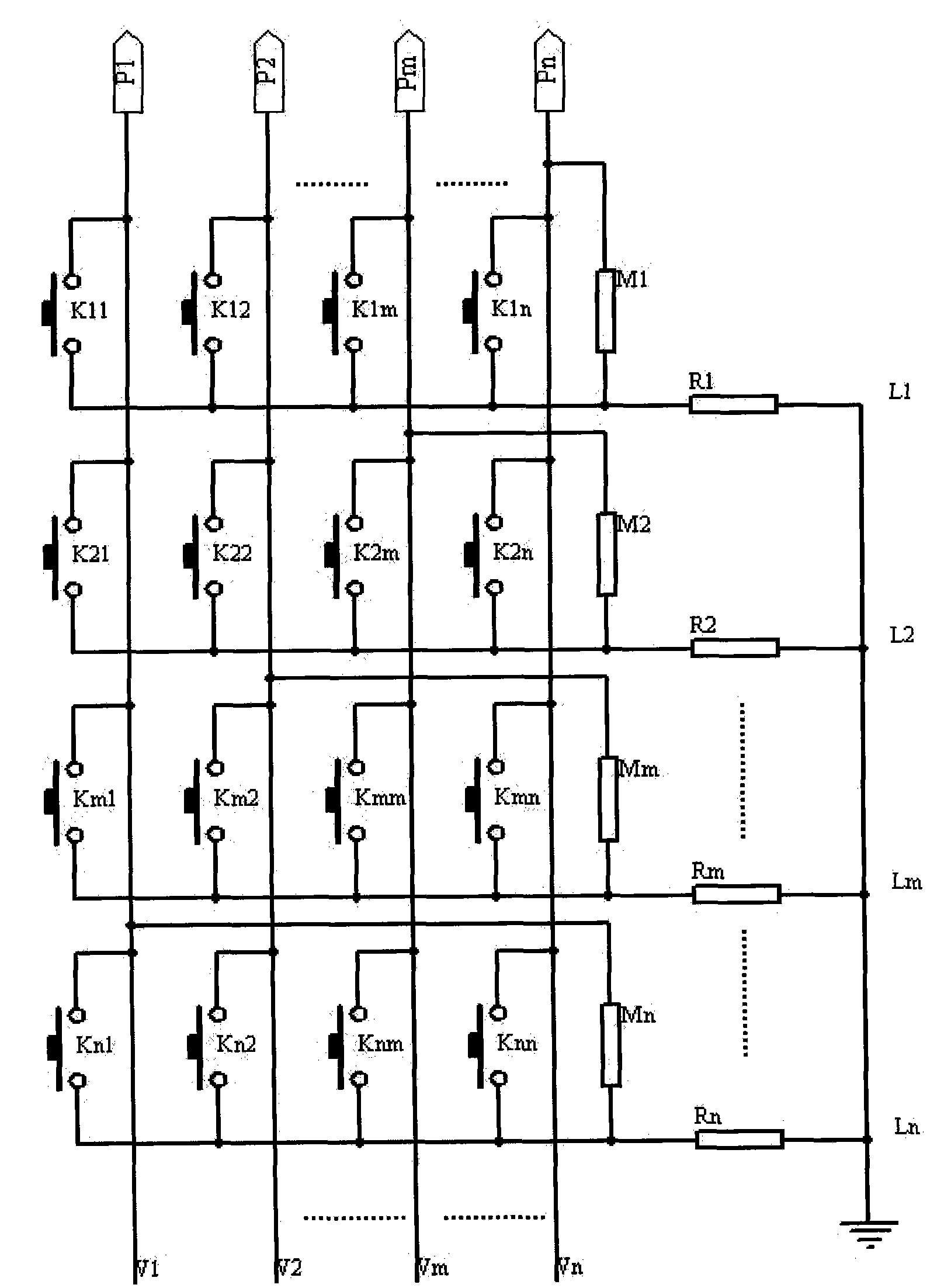 Keyboard scanning circuit and scanning method thereof
