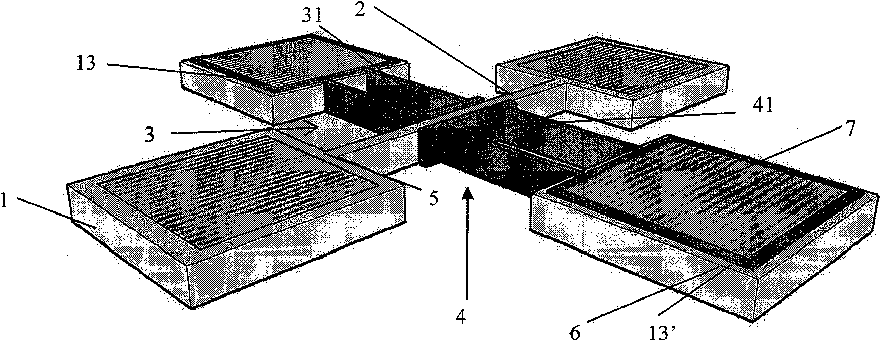 Plane capacitance resonator and its making method