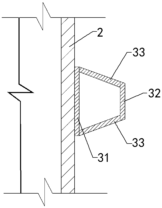 Large-span flue and construction method thereof