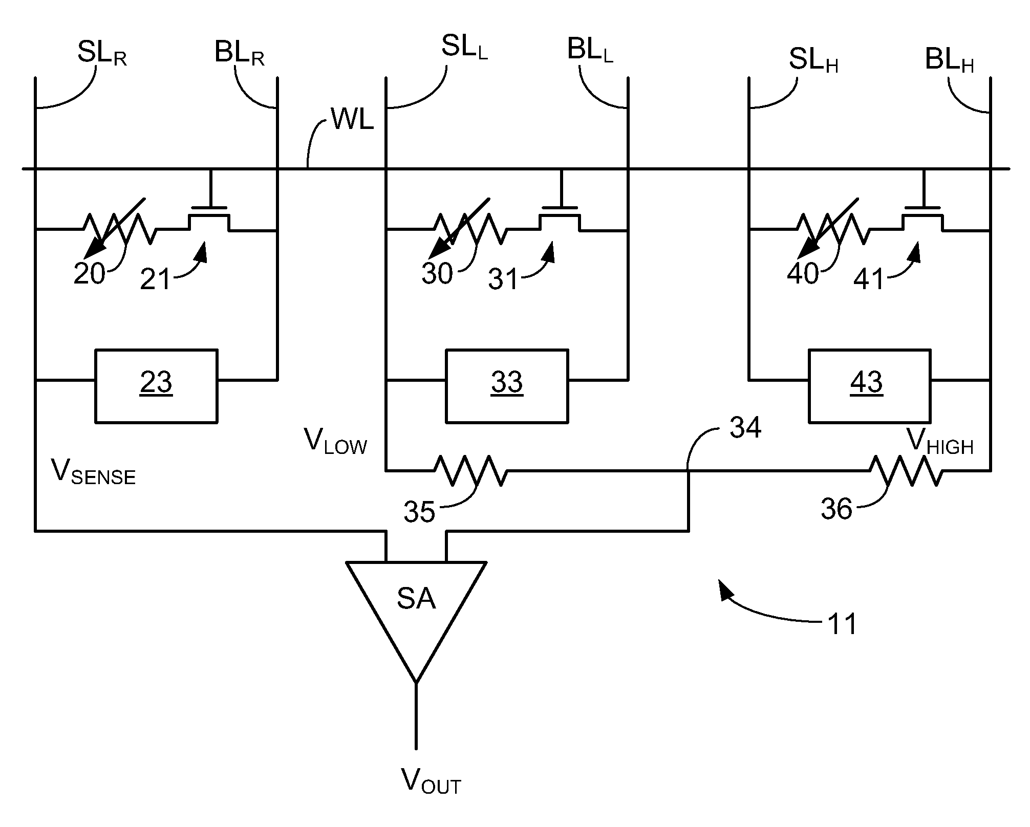 Memory array with read reference voltage cells
