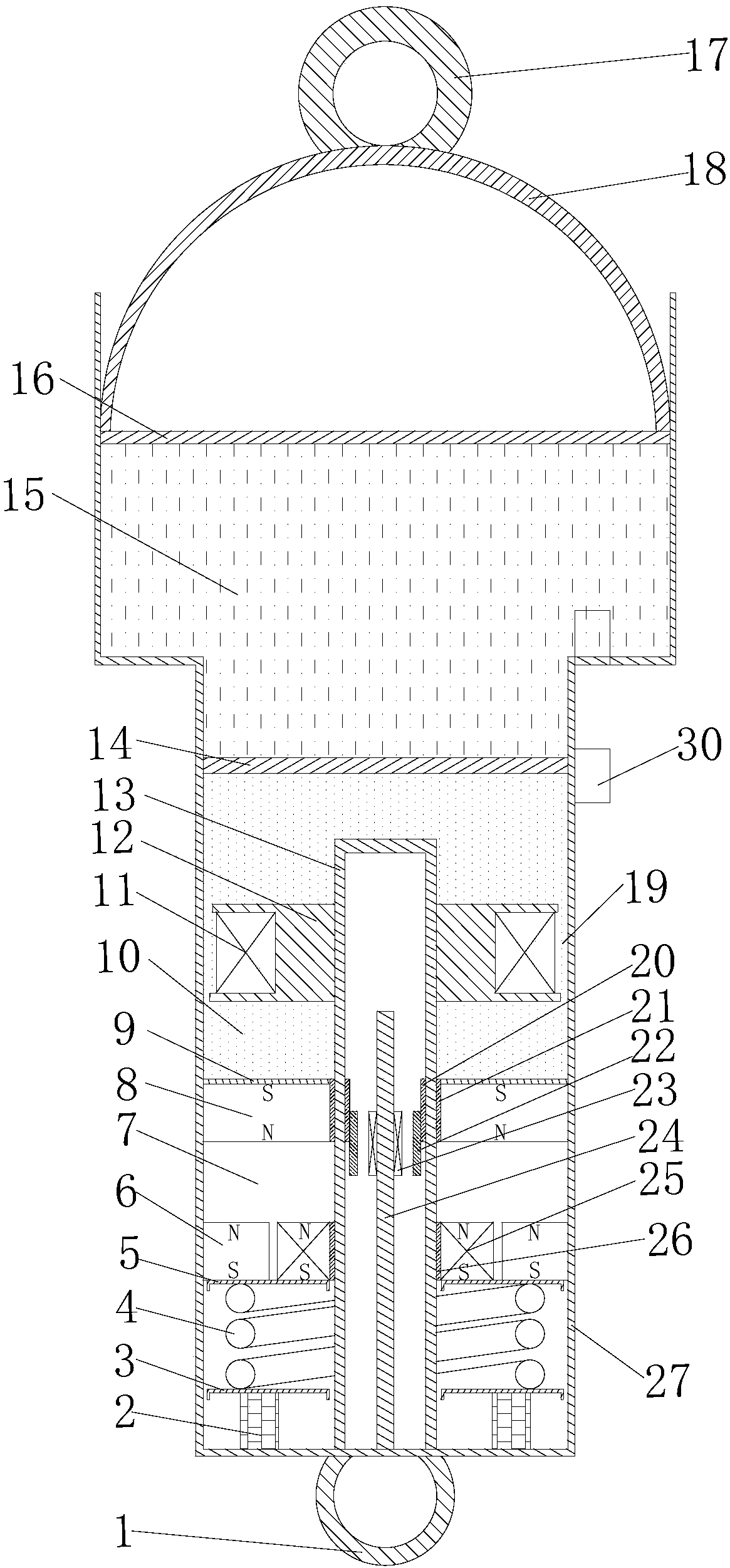 Piezoelectric and electromagnetic induction double-feed magnetorheological vibration damping device and its control method