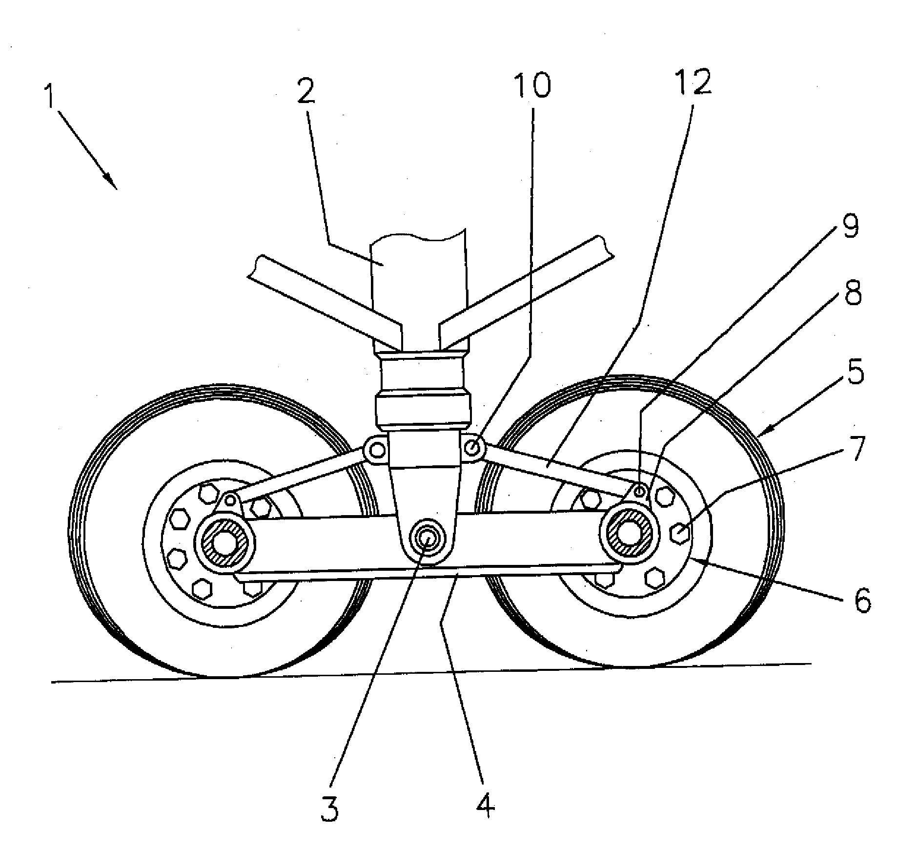 Force-sensing device for vehicle running gears