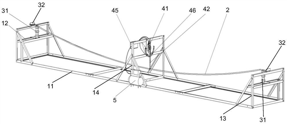 A test device for wire swing wear under simulated strong wind environment