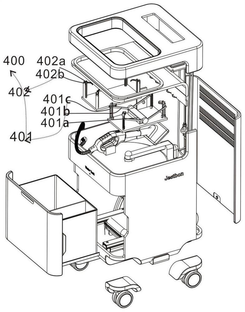 Cleaning and disinfection integrated treatment device in hospital ward