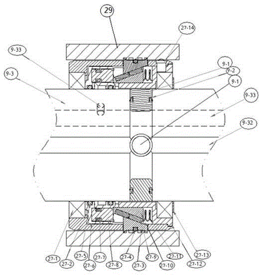 Splitting machine for slip shaft of double gas circuits