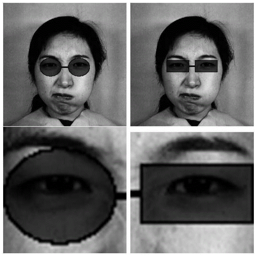 Face photo sunglass automatic removing method based on gray histogram matching