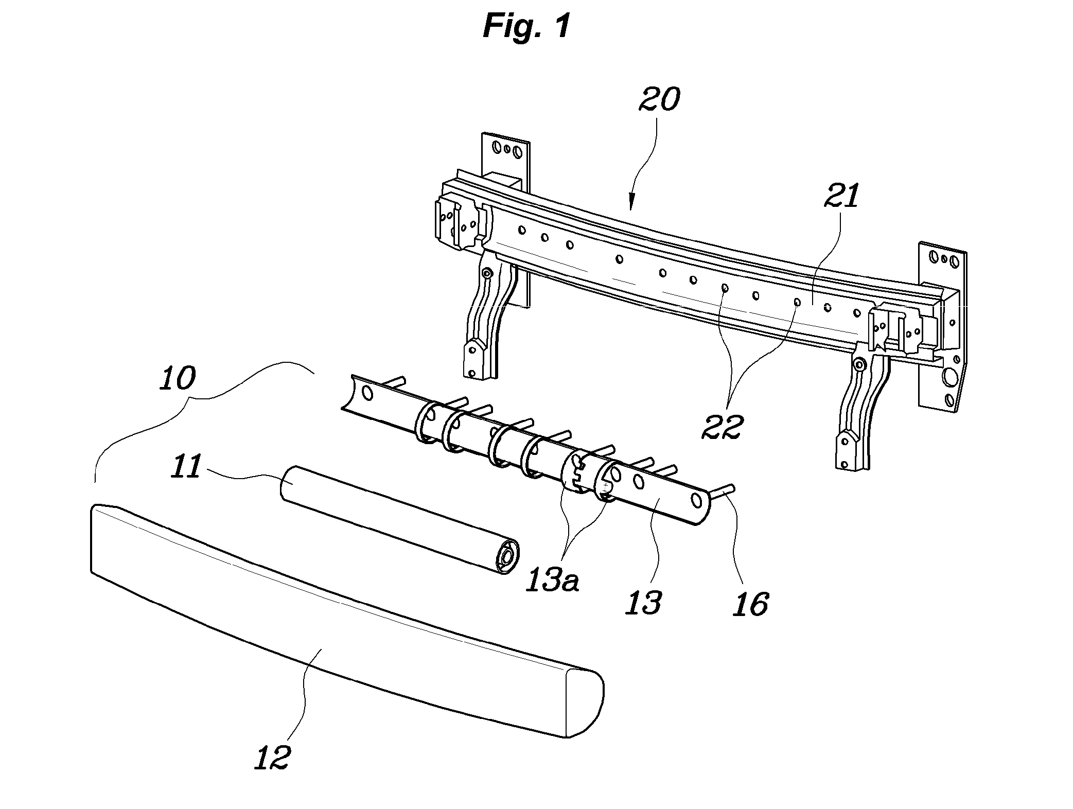 External airbag module for vehicle and back beam for mounting external airbag module