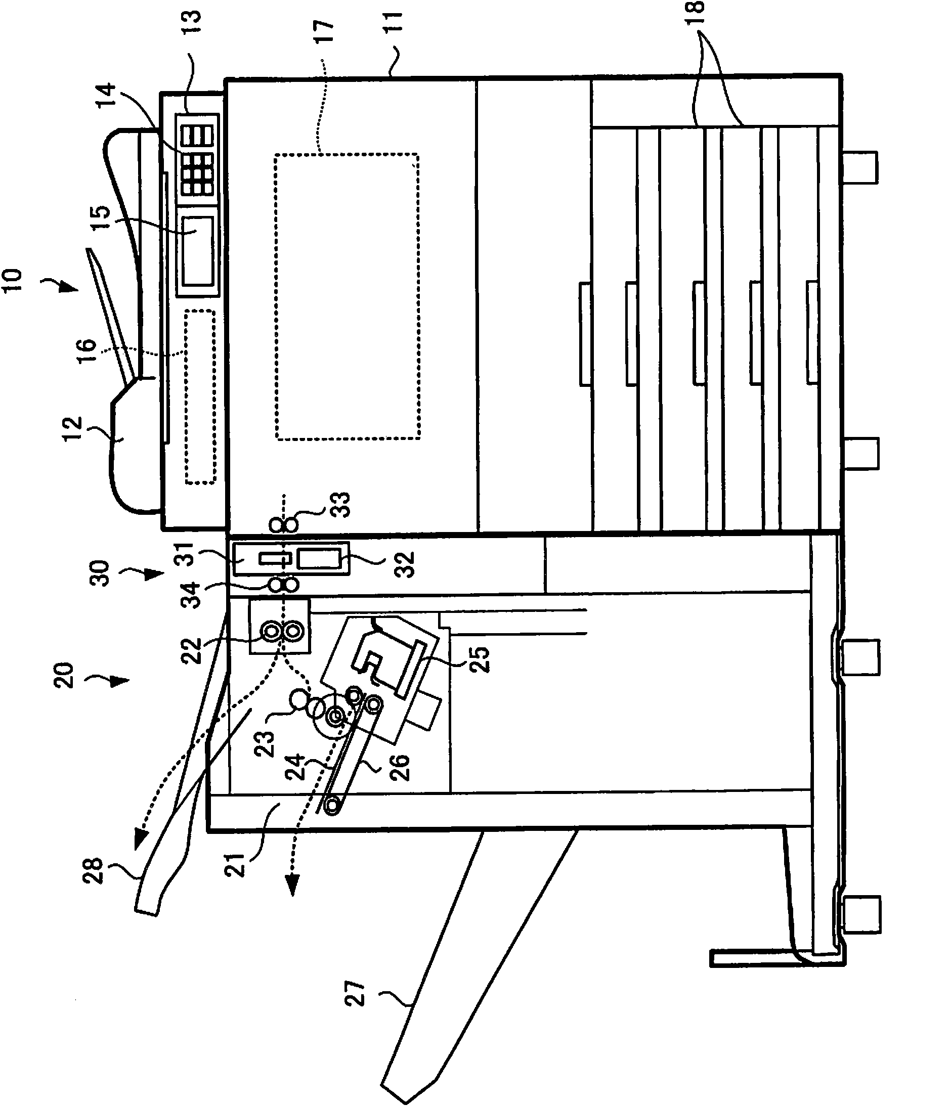 Paper sheet postprocessing device, paper sheet perforating device and controlling method