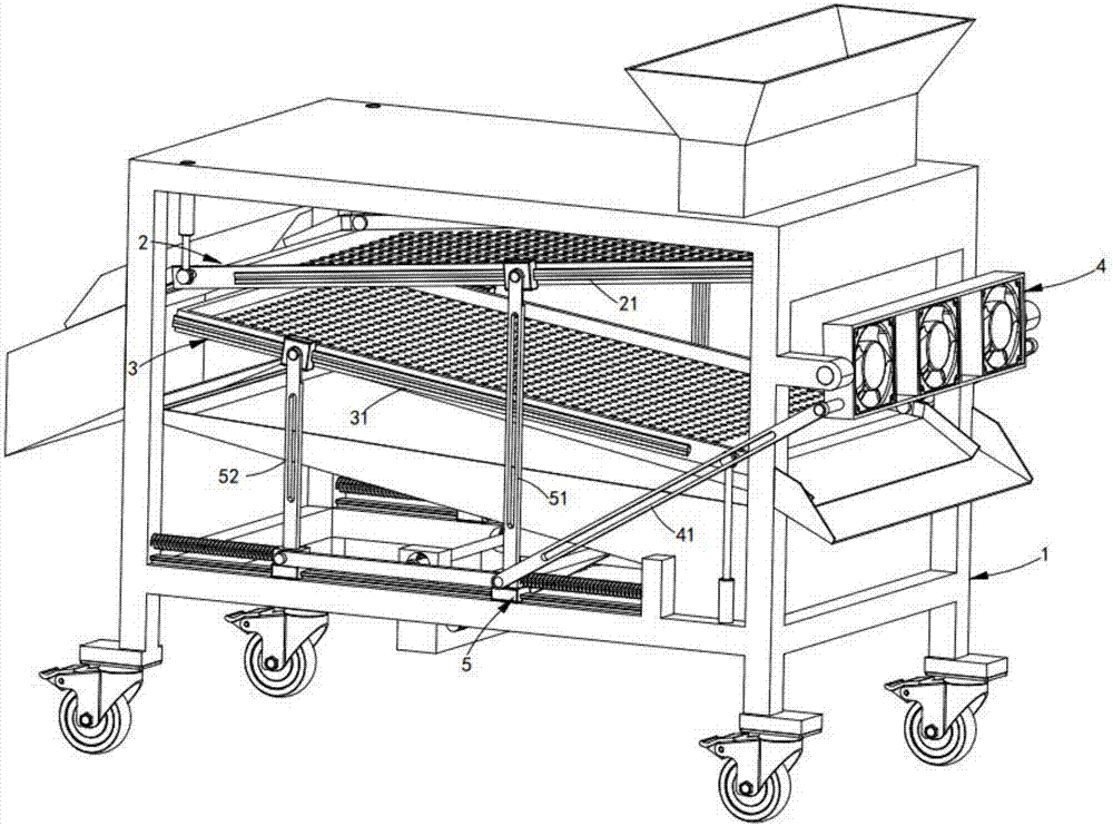 Farm-oriented resonance turning air outlet grain screening machine