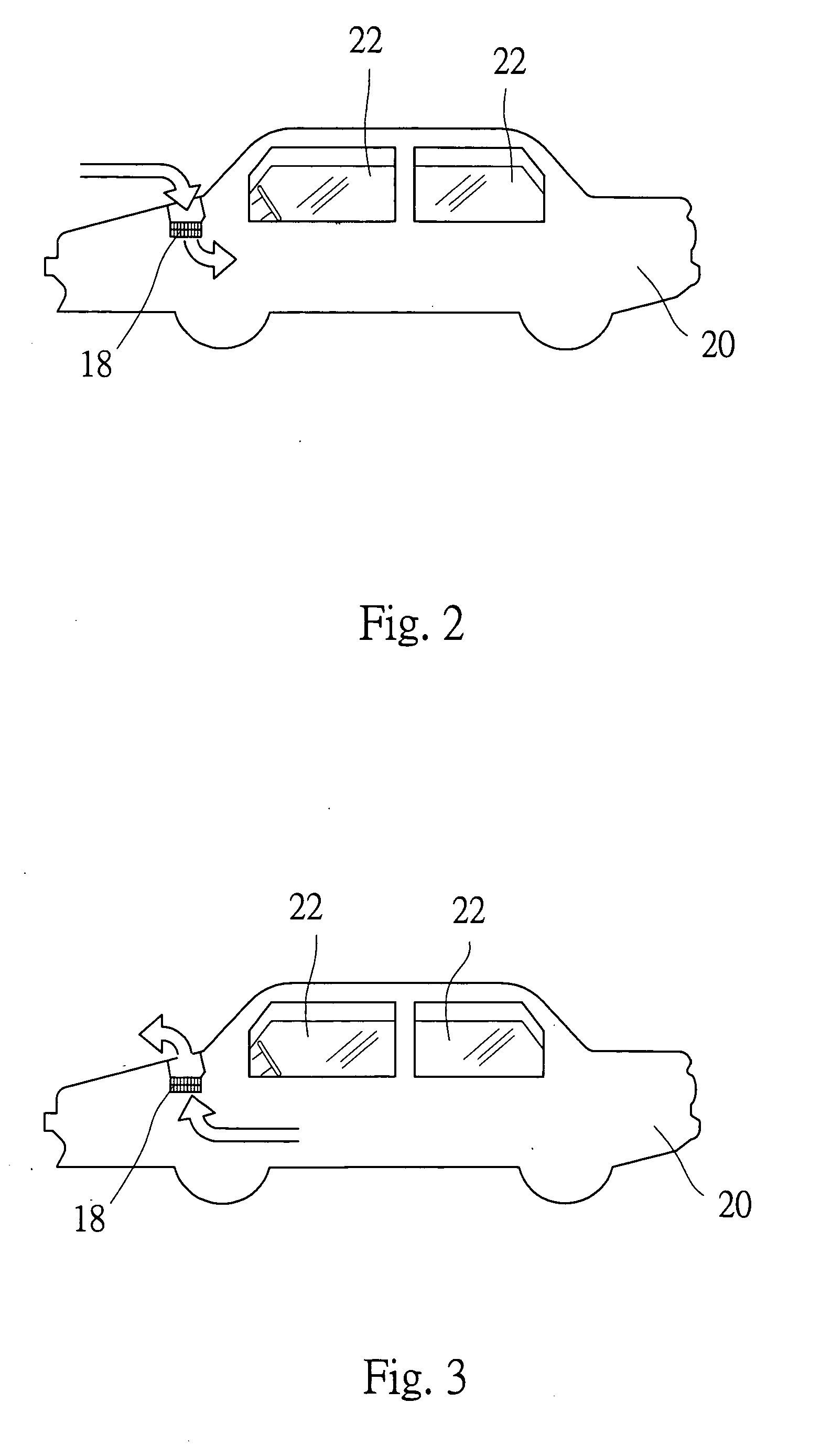 Safety device for controlling ventilation of a vehicle compartment