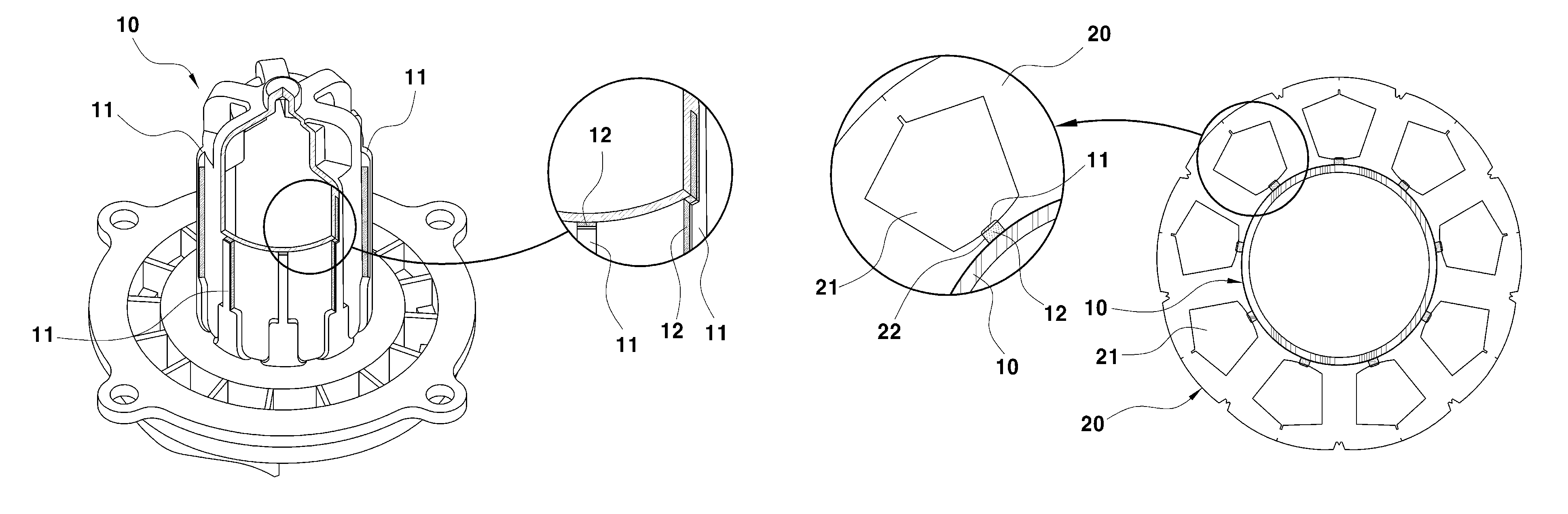 Canned motor for reducing cogging torque