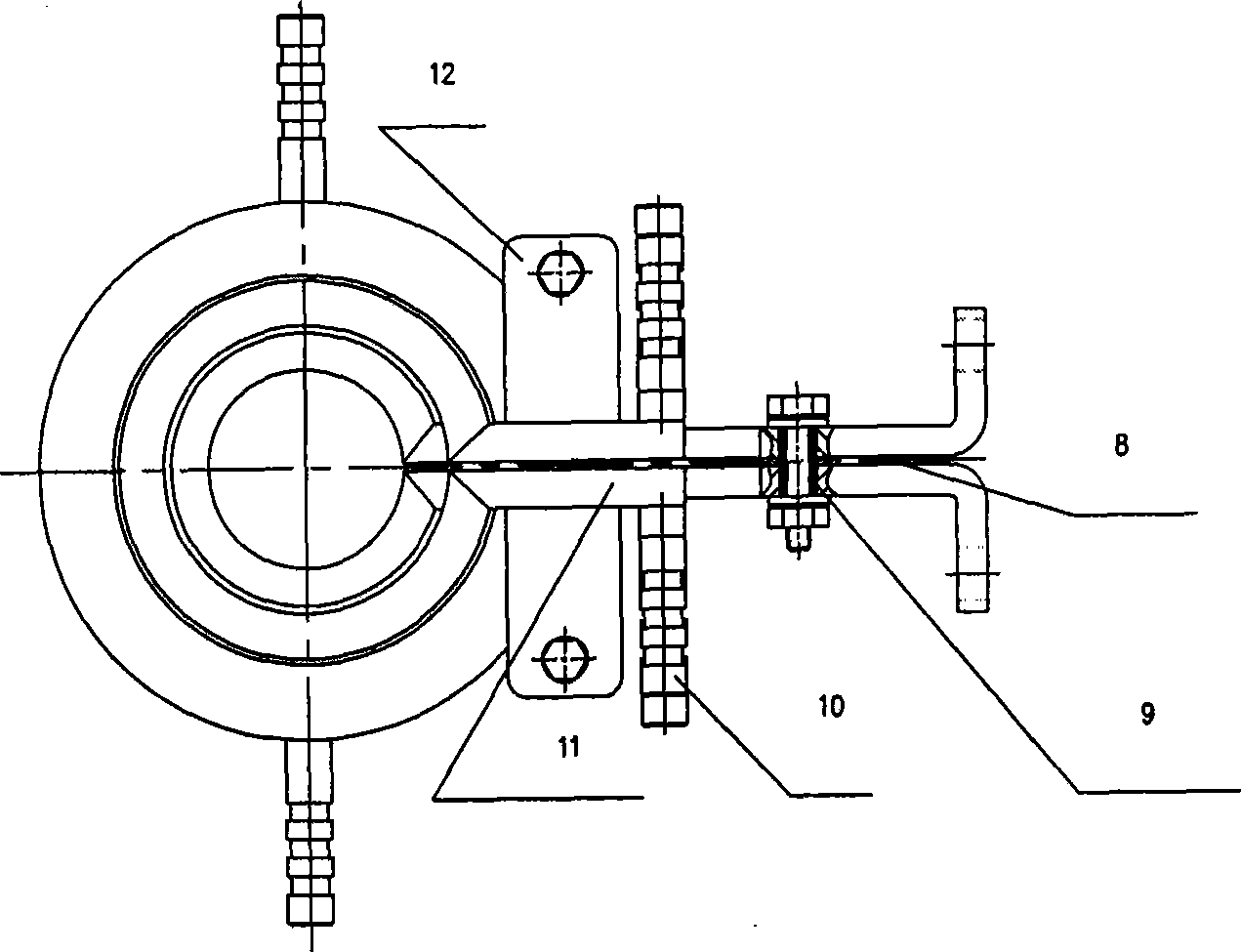 Simultaneous induction quenching technology for flange-output shaft neck and end face