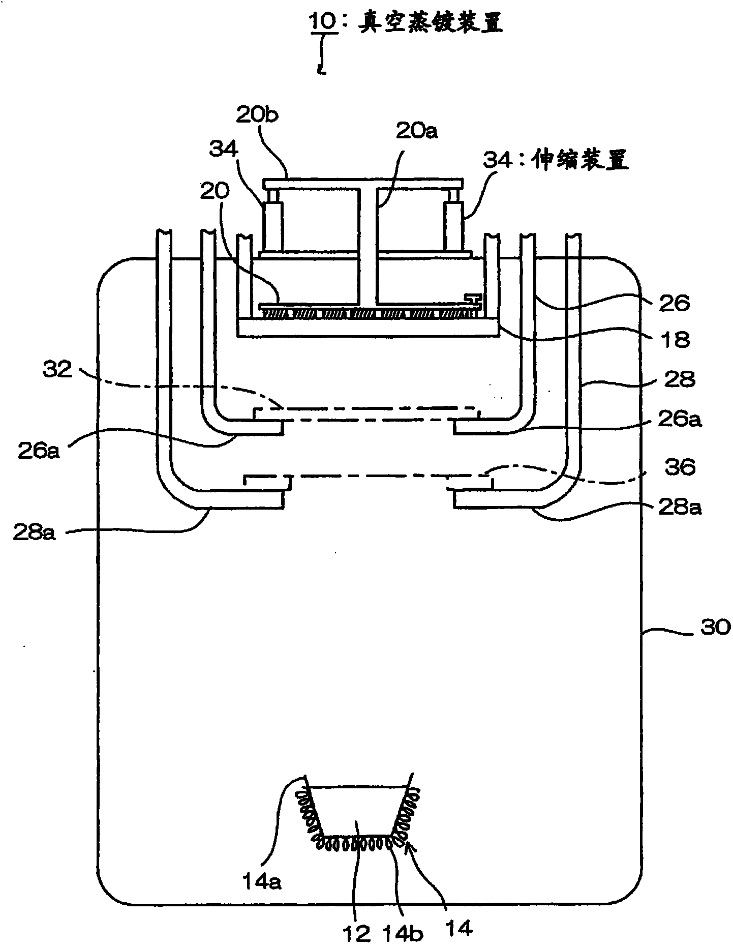 Film forming device, film forming method, and method of producing organic el element