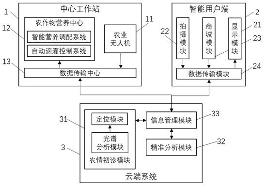 Agricultural unmanned aerial vehicle crop precision nutrition system and method based on artificial intelligence