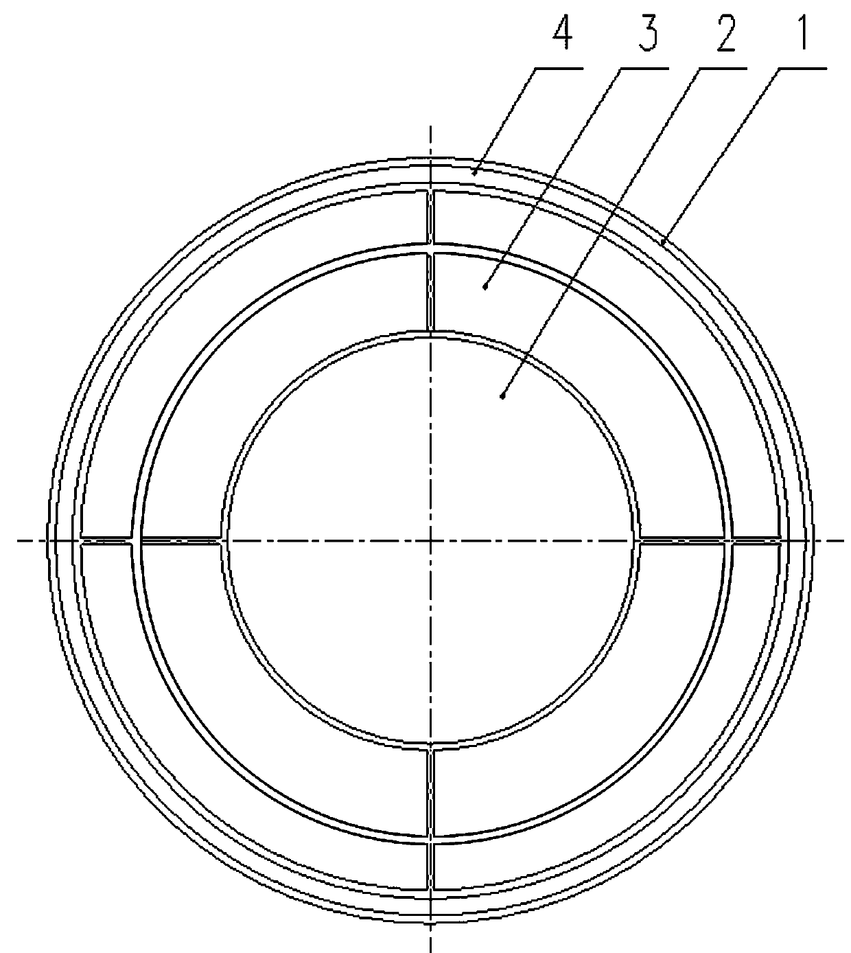 Distribution mode of nonmetal sliding plate of friction pair of bridge bearing