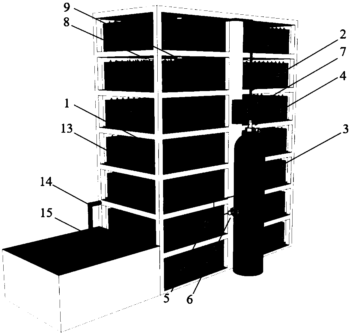 Fire fighting method of container type lithium ion battery energy storage system