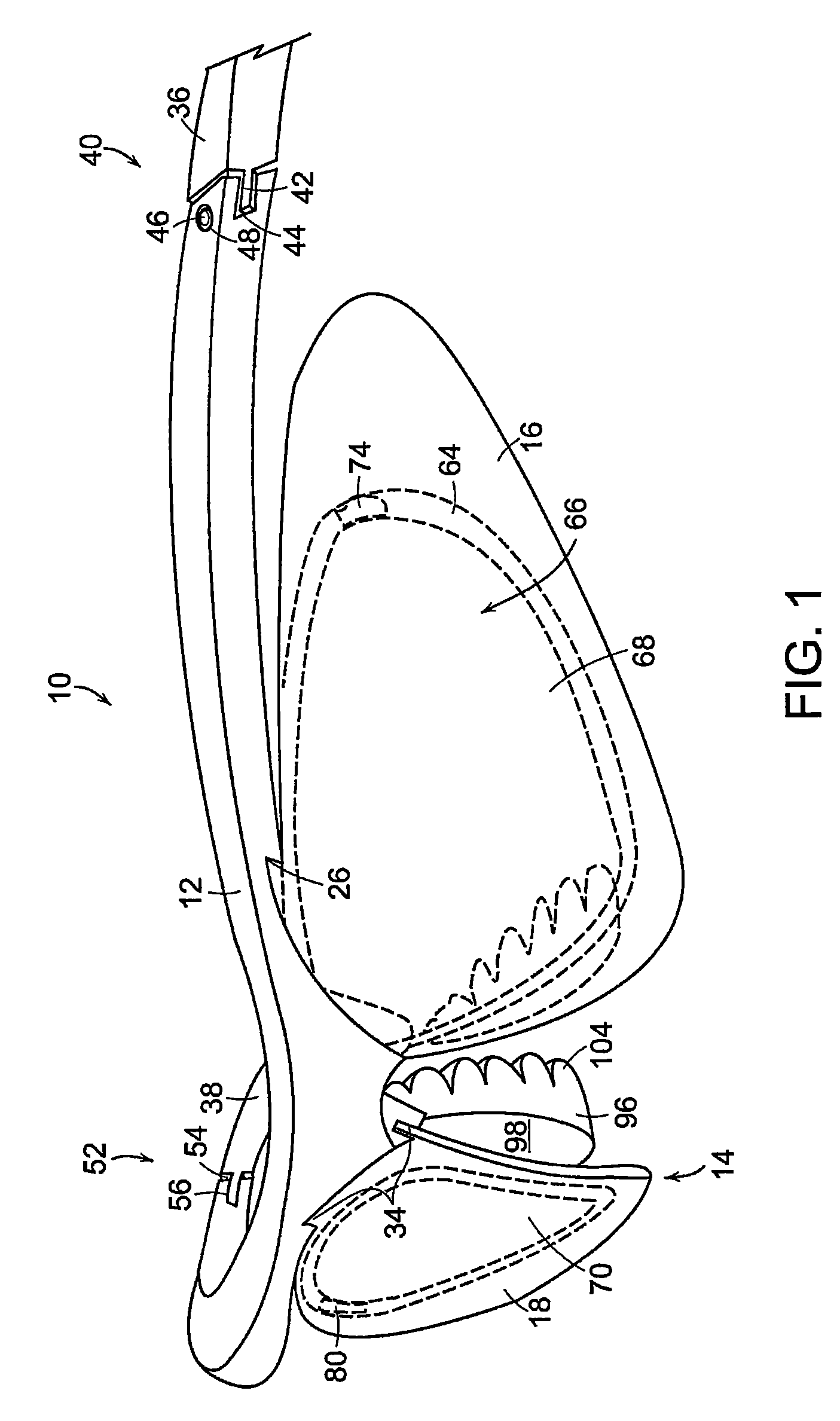 Eyewear with inner and outer frame lens