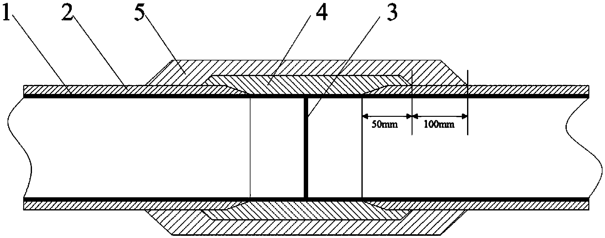 Joint coating repairing anticorrosion layer structure for in-service pipeline