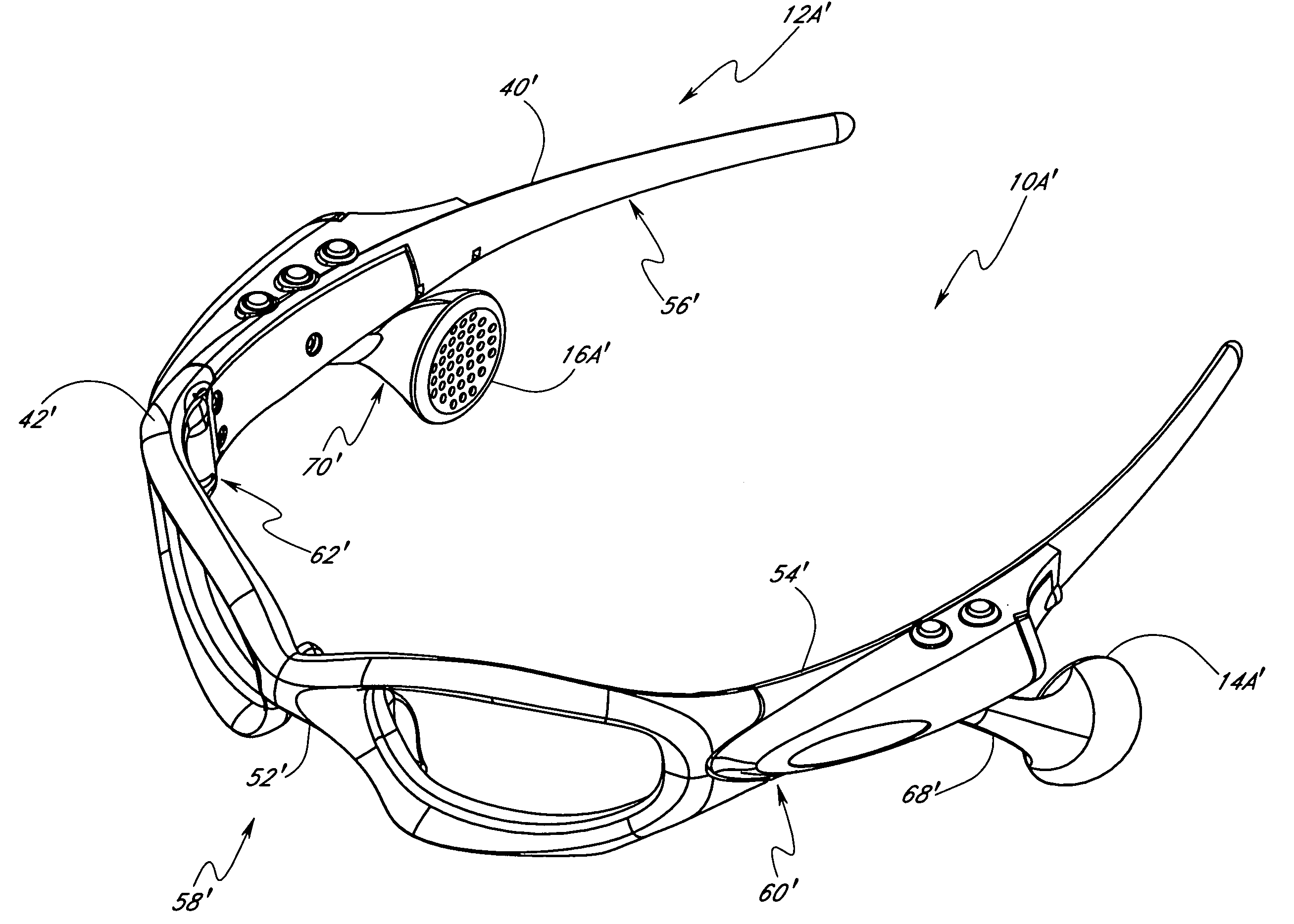 Multi-directional adjustment devices for speaker mounts for eyeglass with MP3 player