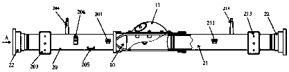 Bayonet-tube type rear axle shell assembly and machining technology thereof