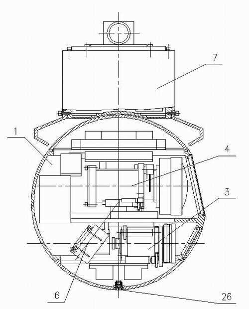 Airborne turret with in-built CCD camera and forward looking infrared device and control system thereof