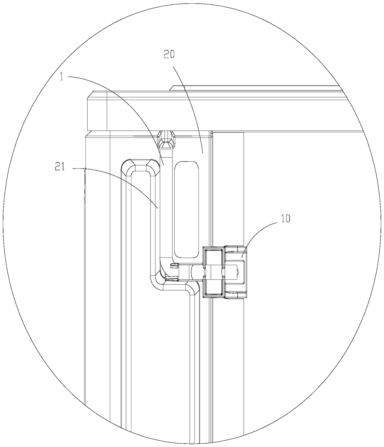 Temperature sensing package fixing structure and temperature sensing package fixing frame