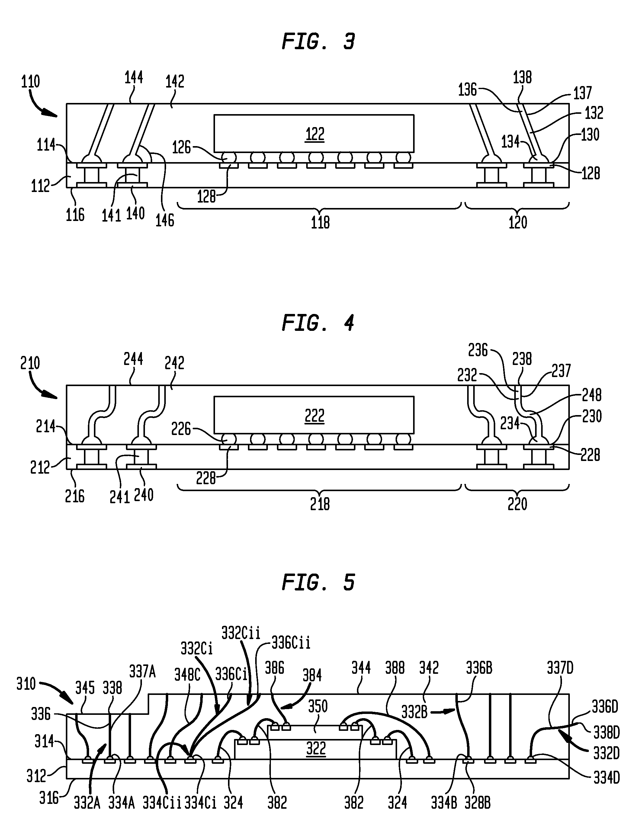 Package-on-package assembly with wire bonds to encapsulation surface