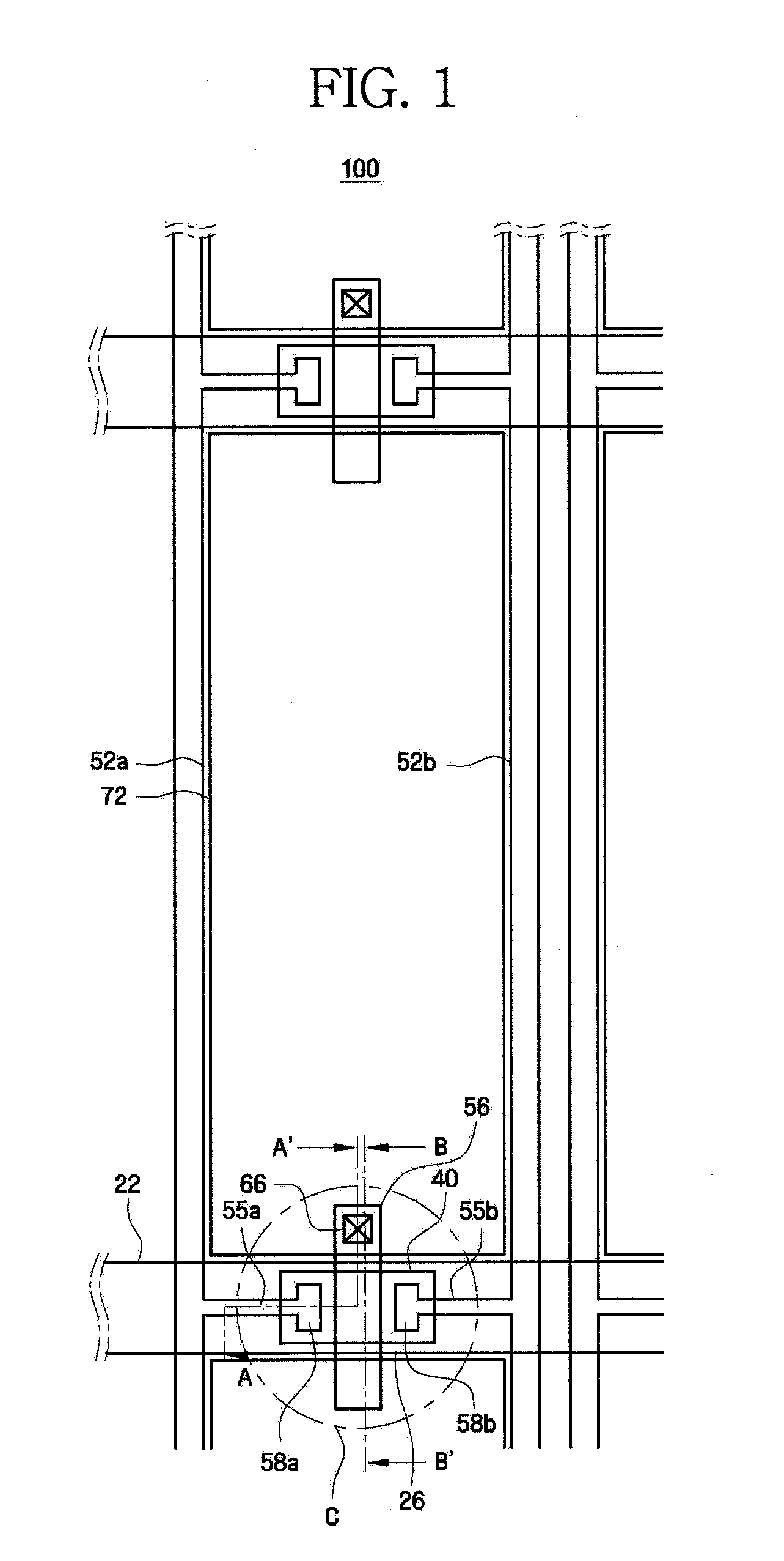 Thin film transistor substrate having structure for compensating for mask misalignment