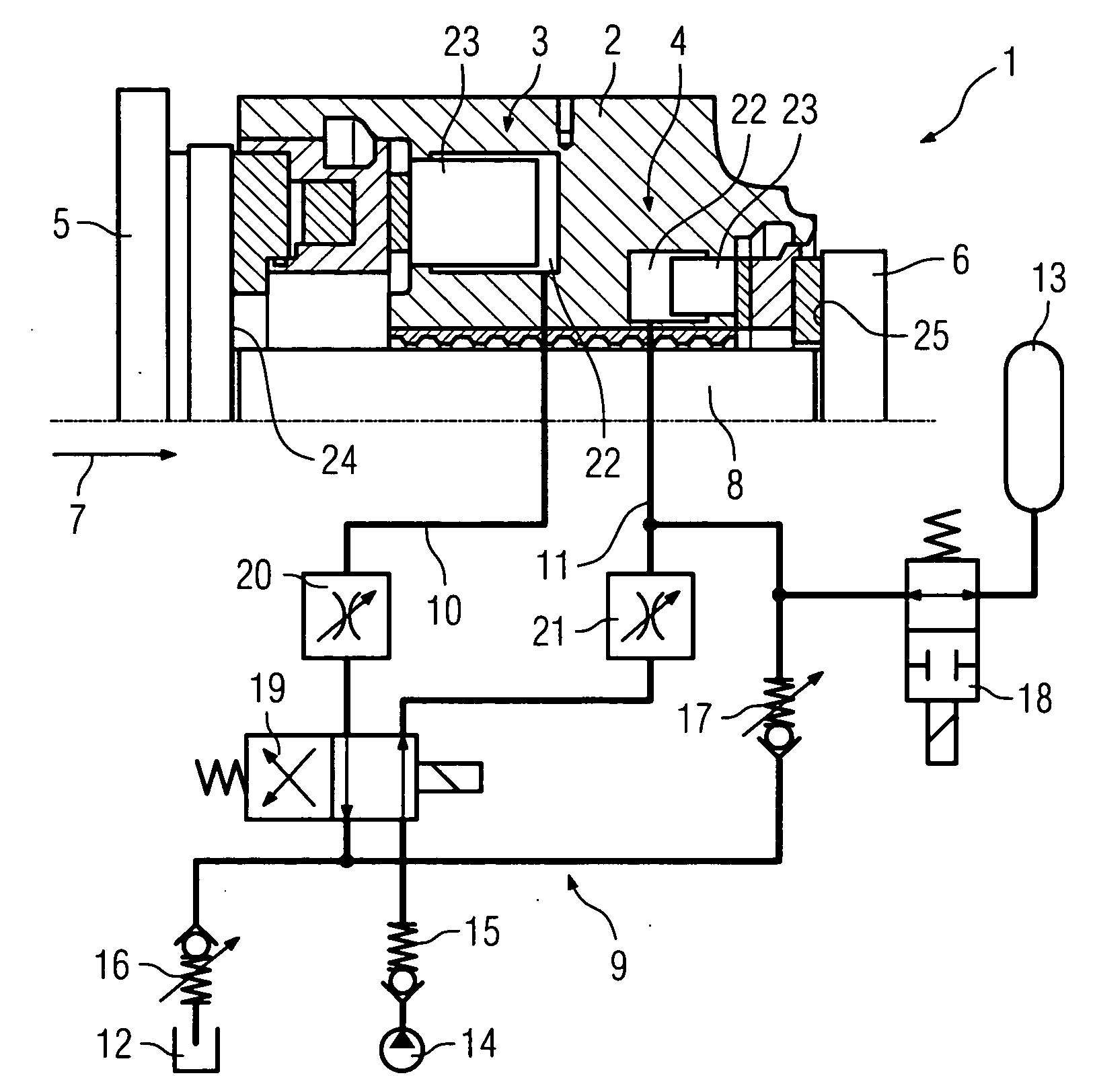 Bearing for axially mounting a rotor of a gas turbine, and gas turbine