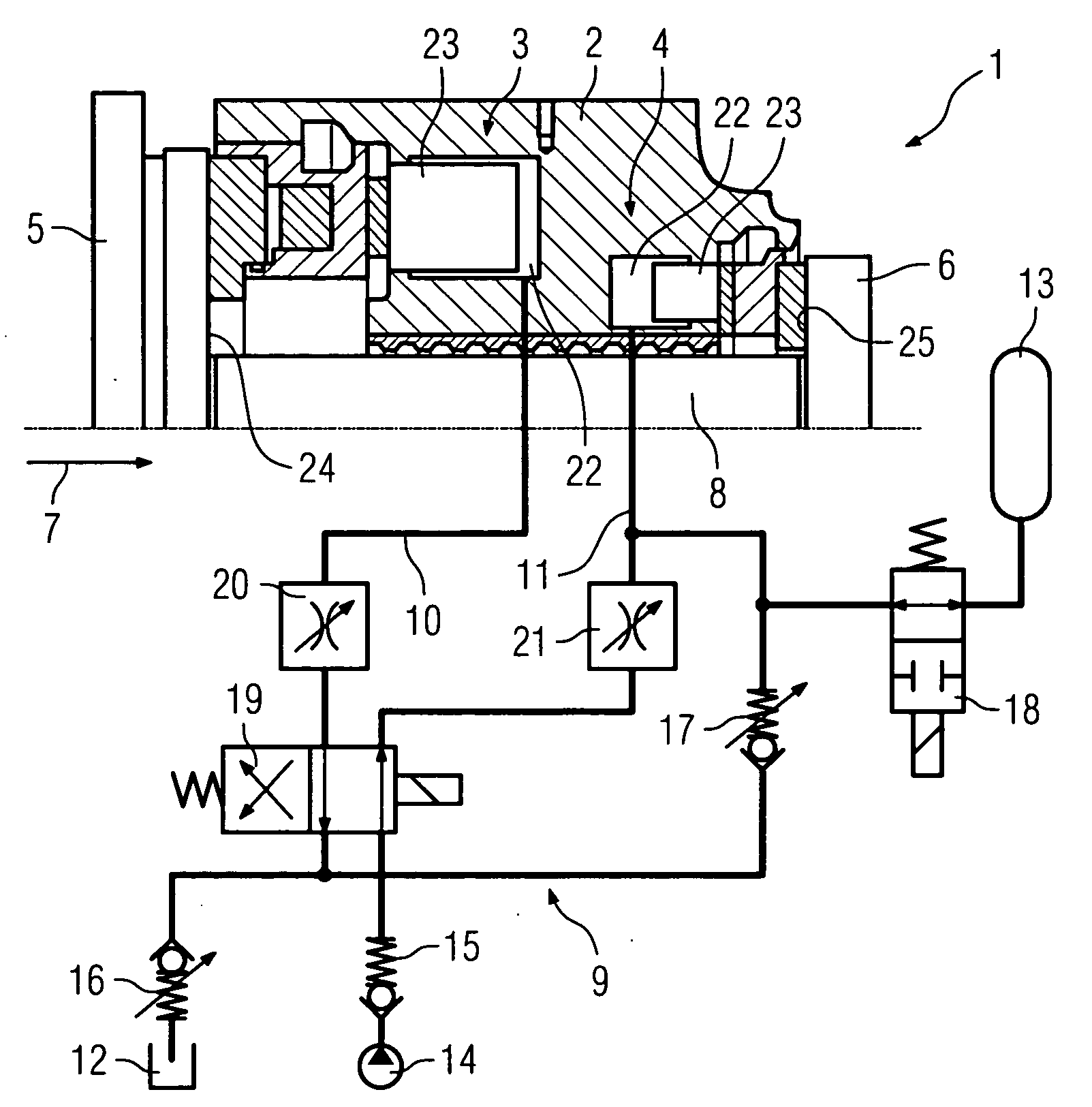 Bearing for axially mounting a rotor of a gas turbine, and gas turbine