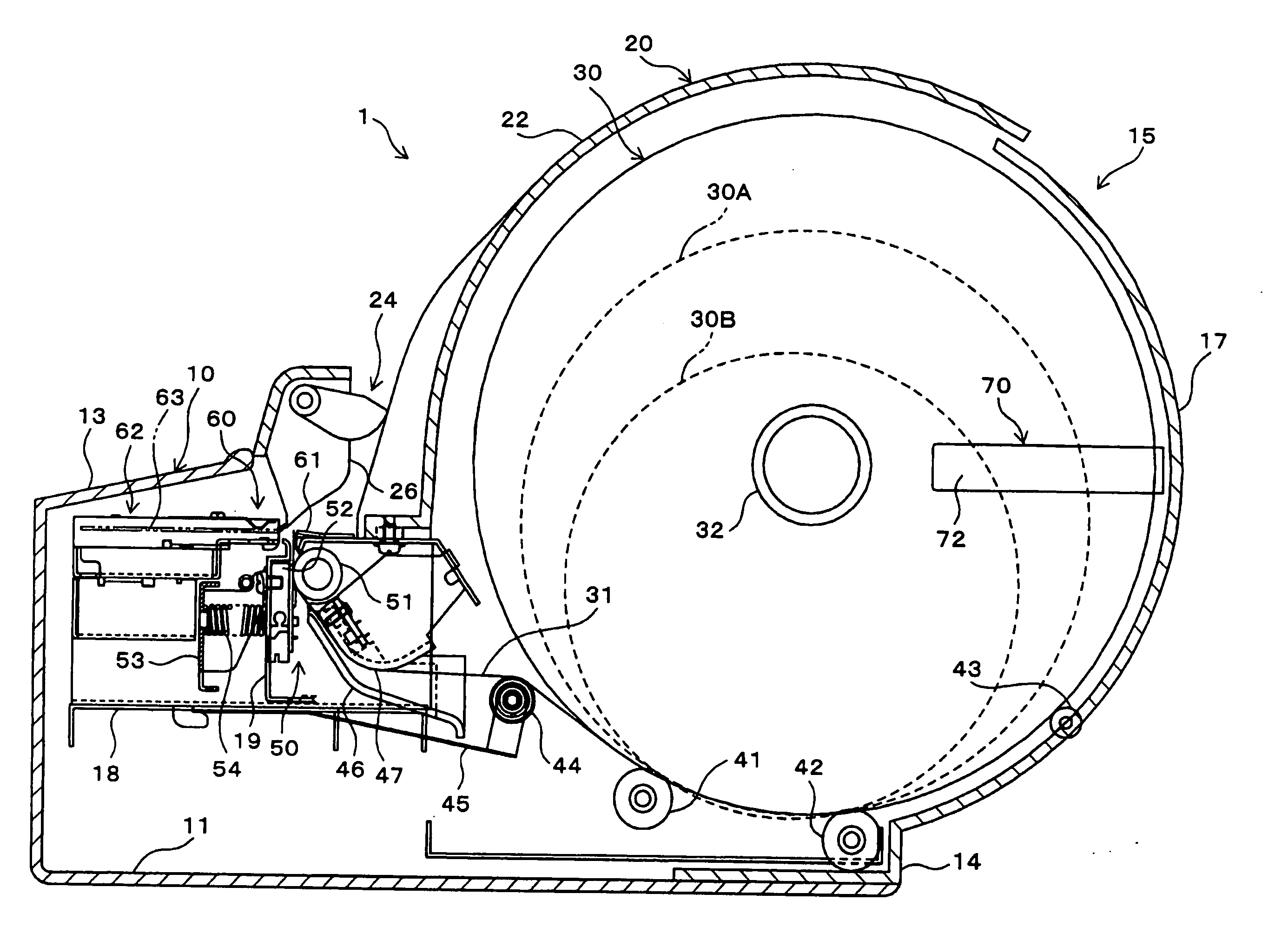 Roll paper holding mechanism and printer