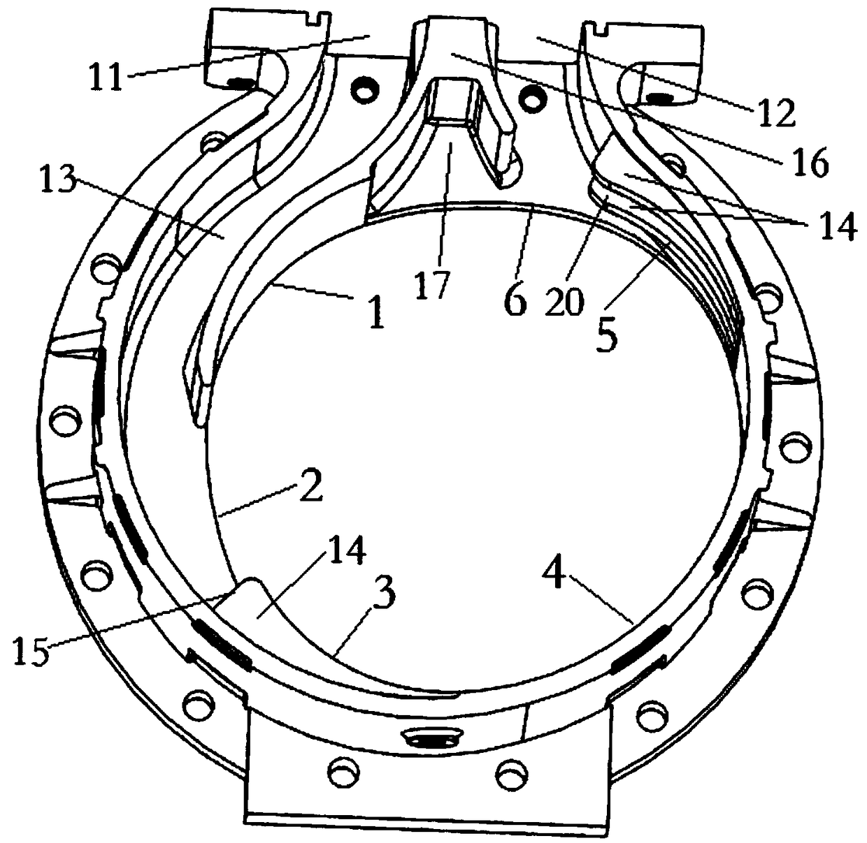 Metering chamber component of graphite scraper flowmeter