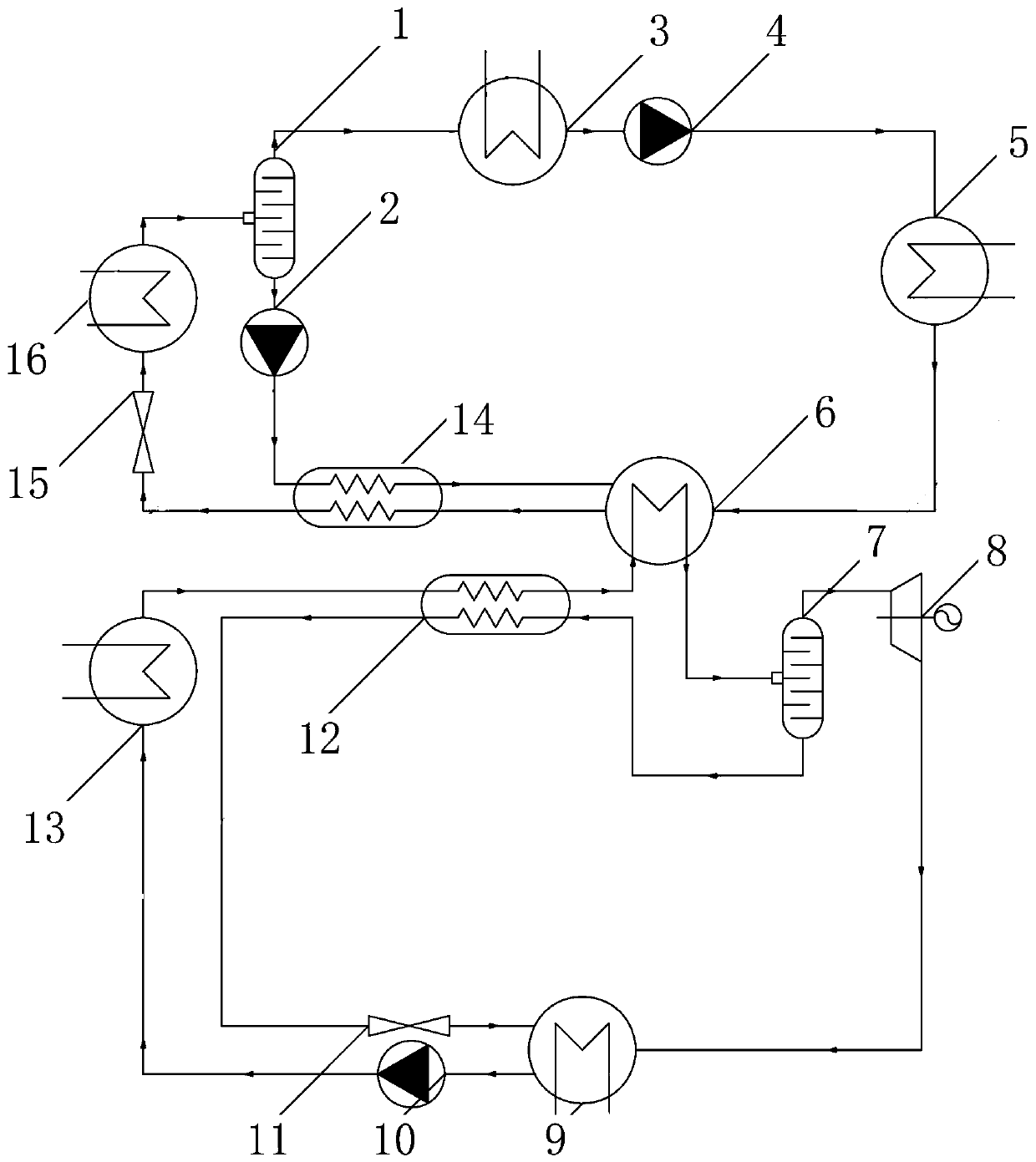 Absorption circulating system based on temperature and pressure raising technique