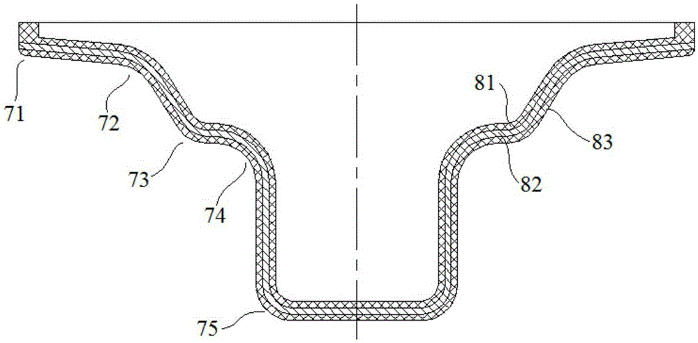 A kind of vulcanization molding die and manufacturing method of special-shaped saturated nitrile rubber sandwich cloth diaphragm