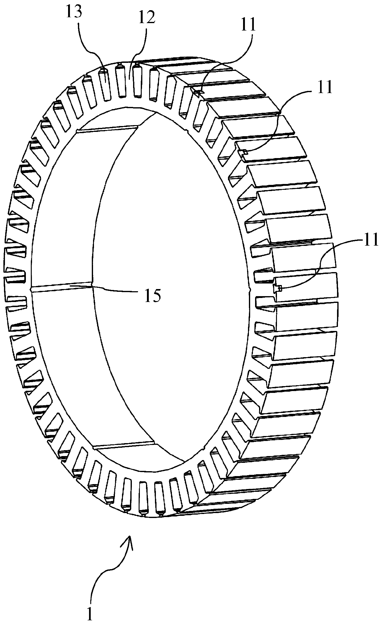 Stator of wheel hub motor for electric vehicle