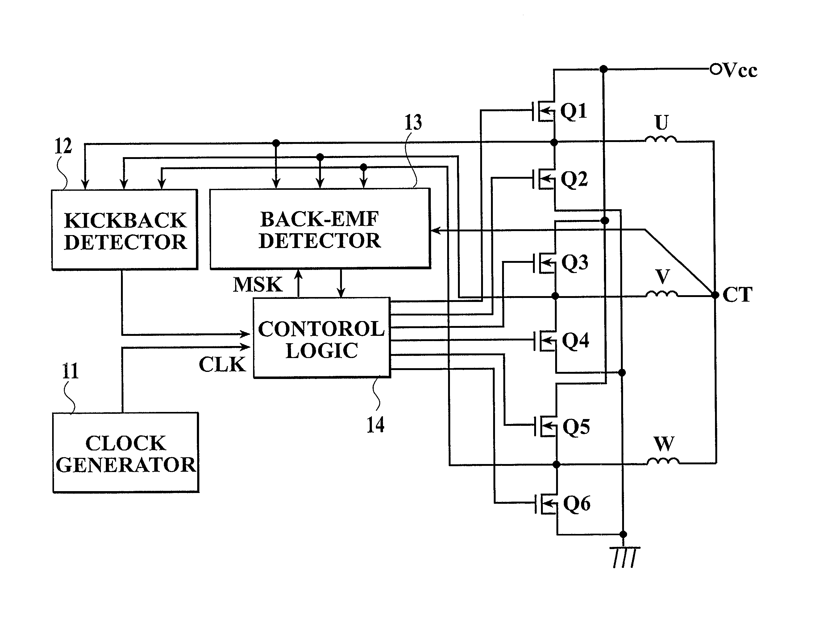 Apparatus for driving three-phase brushless motor